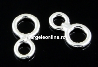 Link, mini infinity, 925 silver, 7mm  - x4