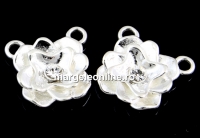 Link, rose, crystal 925 silver, 12.5mm  - x1