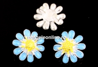 Link floare emailata argint 925, 12mm  - x1