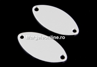 Link, engraved, oval, 925 silver, 15mm - x1