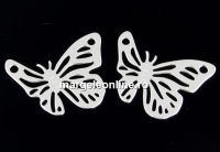 Link, butterfly 925 silver, 20mm  - x1