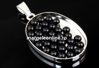 Swarovski no hole pearls, mystic black, 1.5mm - x50