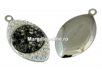 Swarovski, pand. pave placat cu rodiu, 23mm - x1