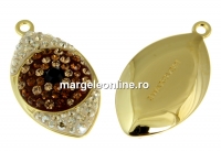 Swarovski, pand. pave placat cu aur, 23mm - x1