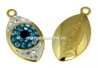 Swarovski, pand. pave placat cu aur, 16.5mm - x1