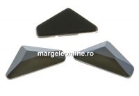 Swarovski, cabochon triangle alpha, dark grey, 12mm - x1