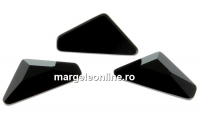 Swarovski, cabochon triangle alpha, jet, 12mm - x1
