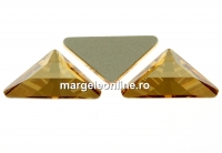Swarovski, cabochon triangle gamma, golden shadow, 10mm - x1