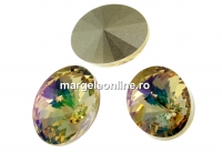 Swarovski, oval fancy, luminous green, 14x10.5mm - x2