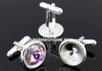 Cufflink base, 925 silver, for rivoli 12mm - x1 pair