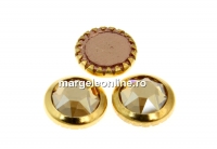 Swarovski, cabochon cristal hotfix gp, golden shadow, SS34 - x4