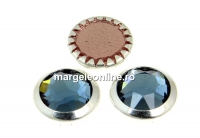 Swarovski, crystal cabochon hotfix, silver-plated, denim blue, SS34 - x4
