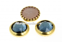 Swarovski, cabochon cristal hotfix gp, denim blue, SS34 - x4