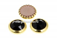 Swarovski, crystal cabochon hotfix, gold-plated, jet, SS34 - x4
