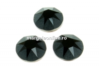 Swarovski, crystal cabochon hotfix, jet frosted, SS34 - x4