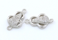 Link cu cristale, argint 925 placat cu rodiu, 13.5mm - x1