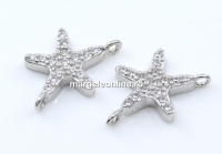 Link steluta cu cristale, argint 925 placat cu rodiu, 13mm - x1