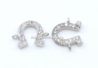 Link potcoava, argint 925 placat cu rodiu, 10mm - x1