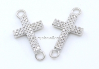 Link cruce, argint 925 placat cu rodiu, 21mm - x1