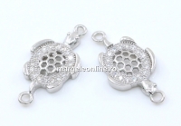 Link broscuta pretioasa, argint 925 placat cu rodiu, 20mm - x1