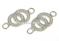 Link Suflete pereche, argint 925 placat cu rodiu, 19mm - x1