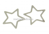 Link, star, rhodium-plated 925 silver, 12mm - x1