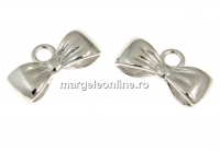 Pendant, ribbon, rhodium-plated 925 silver, 12mm - x1