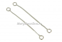 Link, snake, rhodium-plated 925 silver, 25mm - x1