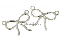 Link, ribbon, rhodium-plated 925 silver, 15mm - x1