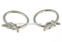 Link, oval, rhodium-plated 925 silver, 12mm - x1