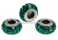 Swarovski, becharmed pave emerald, 12mm - x1