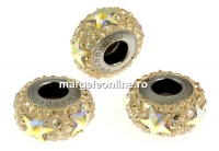 Swarovski, becharmed pave golden shadow, 13.5mm - x1