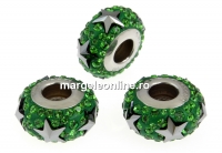 Swarovski, becharmed pave dark moss green, 13.5mm - x1