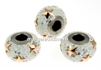 Swarovski, becharmed pave white opal, 14.5mm - x1