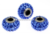 Swarovski, becharmed pave sapphire, 15mm - x1