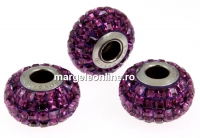Swarovski, becharmed pave amethyst, 15mm - x1