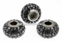 Swarovski, becharmed pave silver night, 15mm - x1