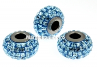 Swarovski, becharmed pave aquamarine, 15mm - x1