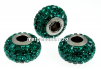 Swarovski, becharmed pave emerald, 15mm - x1