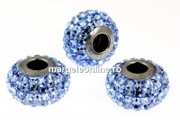 Swarovski, becharmed pave light sapphire, 15mm - x1