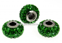 Swarovski, becharmed pave dark moss green, 15mm - x1