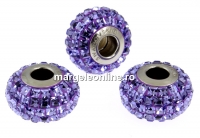 Swarovski, becharmed pave tanzanite, 15mm - x1