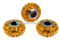 Swarovski, becharmed pave topaz, 15mm - x1