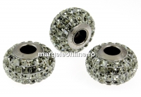 Swarovski, becharmed pave black diamond, 15mm - x1