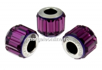 Swarovski, becharmed pave amethyst, 10.5mm - x1