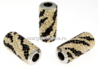 Swarovski, becharmed pave golden shadow jet, 22mm - x1