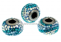 Swarovski, becharmed pave blue zircon, 14.5mm - x1