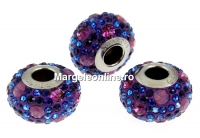 Swarovski, becharmed pave amethyst, 14.5mm - x1