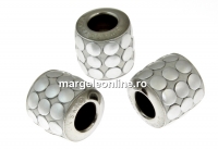 Swarovski, becharmed pave mettalics silver brushed, 9.5mm - x1