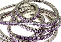 Bratara Swarovski 4428 violet  5mm, placata cu rodiu, 18cm - x1